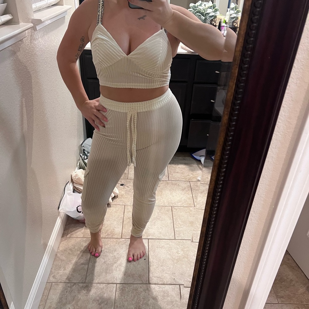 Two piece pant & crop top set